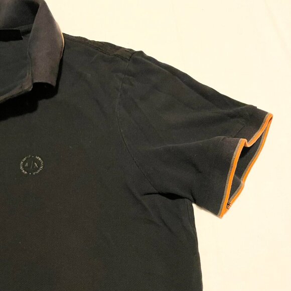 Armani Exchange Black Polo Shirt Short Sleeve Size L - Picture 5 of 16